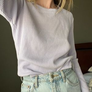 *Vintage* purple ribbed long sleeve tee